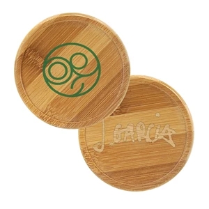 Bamboo Round Beverage Coaster | https://www.bestnamebadges.com