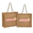 Recyclable Natural Shopping Jute Bag W/ Rope Handle | https://www.bestnamebadges.com