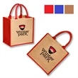 Laminated Jute Bags w/ Colored Sides and Handles | https://www.bestnamebadges.com