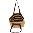 Natural Jute Bag w/ Snap Button & Brown Handles | https://www.bestnamebadges.com