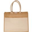 Large Grocery Jute Tote Bags w/ Front Pocket | https://www.bestnamebadges.com