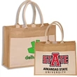 Large Grocery Jute Tote Bags w/ Front Pocket | https://www.bestnamebadges.com