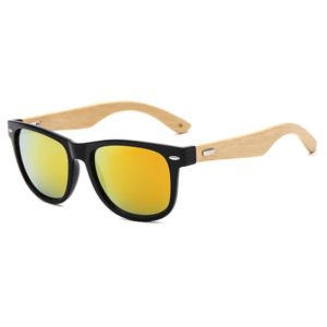 Mirrored Bamboo Two Tone Sunglasses