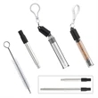 Reusable Straw Retractable w/ Carabiner Carrying Case | https://www.bestnamebadges.com