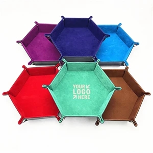 Foldable PU Leather Dice Trays | https://www.bestnamebadges.com