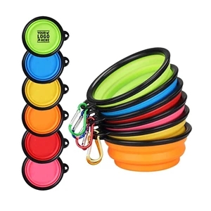 Pet Silicone Folding Bowl With Carabiner Hook | https://www.bestnamebadges.com