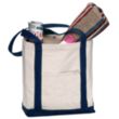 Boat Tote Bag w/ Contrasting Handles & Snap Closure 18 oz. | https://www.bestnamebadges.com