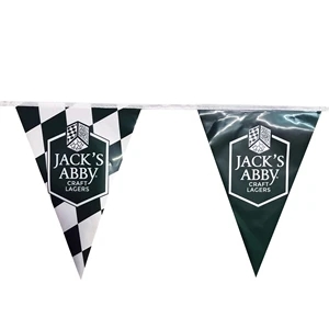 Custom Laminated Paper Streamer with 12" x 18" Pennants
