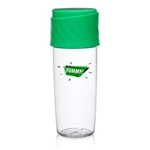 16 oz. Dual Sip-N-Snack Plastic Water Bottle | https://www.bestnamebadges.com
