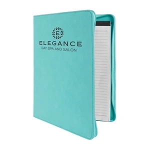 9 1/2" x 12" Leatherette Teal Portfolio with Zipper