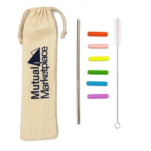 Reusable Straw w/ Cleaning Kit | https://www.bestnamebadges.com