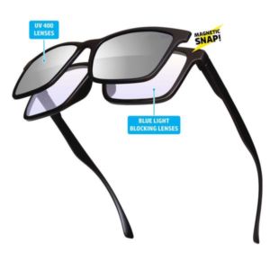 Blue Light Blocking Duo Frame W/ Snap Mirrored Lens