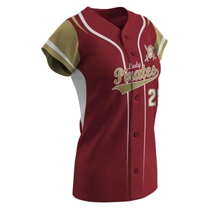 Girl's Juice Faux Full Button Baseball Cap Sleeve Jersey