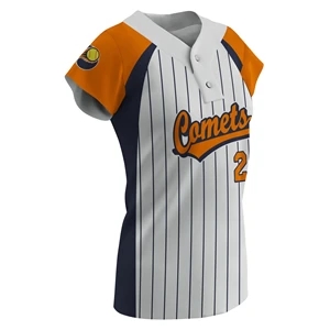 Girl'S Two-Button Short Sleeve Jersey