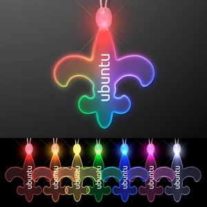 Light Up Fleur de Lis Acrylic Necklace with LEDs