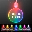 Light-up Acrylic Circle LED Necklace | https://www.bestnamebadges.com