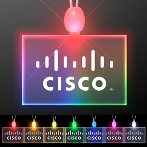 Light-up promotional acrylic rectangle necklaces with LED