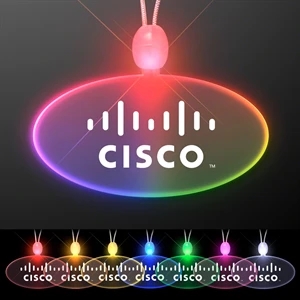 Light Up Promotional Acrylic Oval Necklace with LED