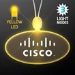 Light Up Promotional Acrylic Oval Necklace with LED | https://www.bestnamebadges.com