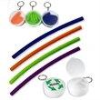 Silicone Reusable Straw w/ Travel Carrying Case & Keyring | https://www.bestnamebadges.com