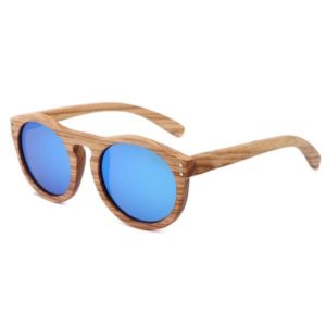 Zebra Full Wood Mirrored Promotional Sunglasses