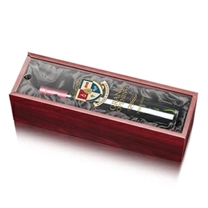 Archer Wine Box - Black Satin | https://www.bestnamebadges.com