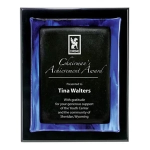 Metallic Fusion Plaque - Black/Blue | https://www.bestnamebadges.com