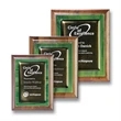 Metallic Fusion Plaque - Walnut/Green | https://www.bestnamebadges.com