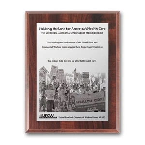 Metal Photo Plaq - Walnut Finish | https://www.bestnamebadges.com