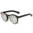 Steampunk Removable Lens Round Mirrored Sunglasses | https://www.bestnamebadges.com