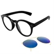 Steampunk Removable Lens Round Mirrored Sunglasses | https://www.bestnamebadges.com