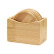 5 Piece Bamboo Coaster Set With Stand | https://www.bestnamebadges.com