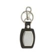 Leather And Brushed Plate Keyring | https://www.bestnamebadges.com