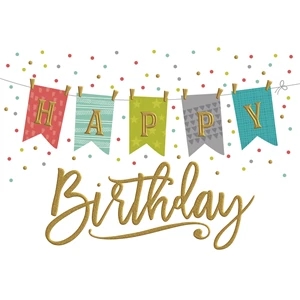 Banner Year Birthday Card