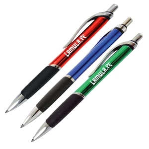 UV Coated Ballpoint Pen w/Rubber Grip | https://www.bestnamebadges.com