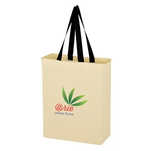 Natural Cotton Canvas Grocery Tote Bag | https://www.bestnamebadges.com