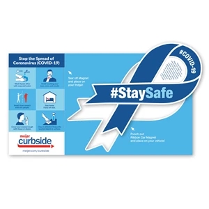 Rectangle Magnet w/ Ribbon Punch Out Car Magnet | https://www.bestnamebadges.com