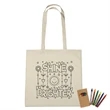 100% Cotton Coloring Tote Bag With Crayons | https://www.bestnamebadges.com