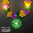 Mardi Gras Lei Light Up Flower Necklace with Medallion | https://www.bestnamebadges.com