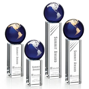 Luz Globe Award - Blue/Gold | https://www.bestnamebadges.com