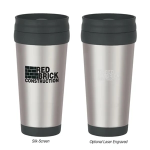 16 Oz. Stainless Steel Slide Action Travel Tumbler | https://www.bestnamebadges.com