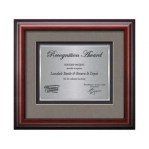 Cornaro Certificate TexEtch - Mahogany | https://www.bestnamebadges.com