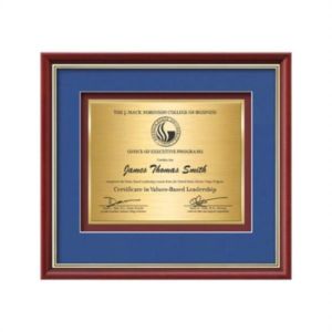 Baron Certificate TexEtch - Mahogany/Gold | https://www.bestnamebadges.com