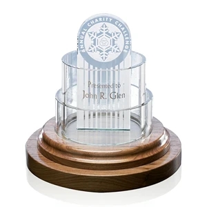 Cylinder Award - Starfire/Walnut