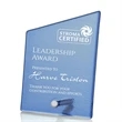 Atchison Blue Slant Award - Silver | https://www.bestnamebadges.com