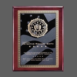 Oakleigh/Stars & Stripes Plaque - Rosewood | https://www.bestnamebadges.com