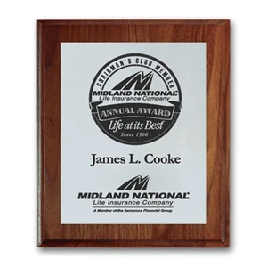 Screenprint Aluminum - Walnut/Cove Edge | https://www.bestnamebadges.com