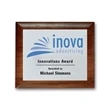 Screenprint Aluminum - Walnut Rolled Edge | https://www.bestnamebadges.com