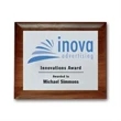 Screenprint Aluminum - Walnut Rolled Edge | https://www.bestnamebadges.com