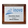 Screenprint Aluminum - Walnut Rolled Edge | https://www.bestnamebadges.com